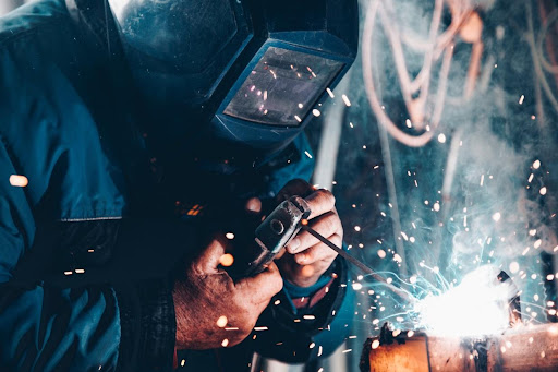 a person doing welding